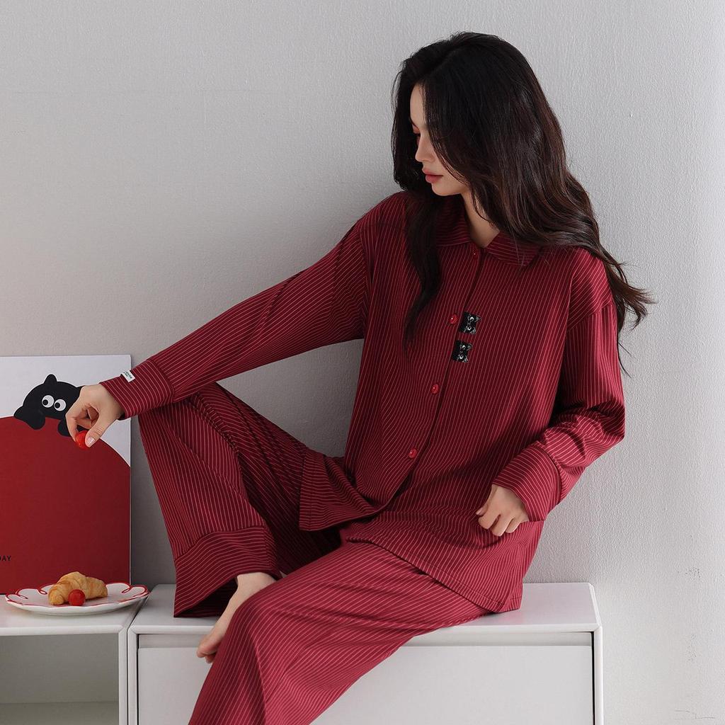 Modal Women's Long Sleeve Cardigan and Pants Pajama Set - Autumn Casual Style