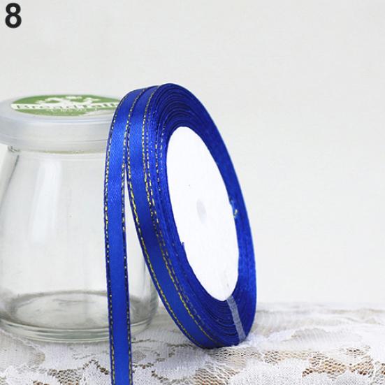 1 Roll 25 Yard 6mm Wide Golden Tone Rimmed Stain Ribbons Wedding Birthday Decor
