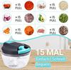 Zwiebel Manual Vegetable Chopper, 520ml Onion Chopper with 6 Blades & 1 Mixer, Multi-Functional Food Chopper, Garlic Onion Manual Dicer