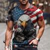 American Flag Graphic T-Shirt For Men Eagle Animal 3D Printed Tees Summer Casual Loose Short Sleeve T Shirts Street O-Neck Tops