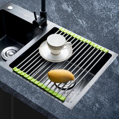 Folding Stainless Steel Dish Dryer, Roll Dish Dryer, Shelf, Kitchen Sink Holder, Organizer