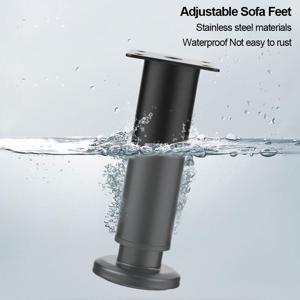 80-420mm Furniture Legs with Screws Height Adjustable Round Furniture Feet Anti-slip Floor Protectors for Table Sofa Bed Cabinet