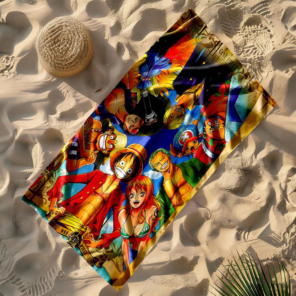 One Piece Adventure Beach Towel Quick-Dry Soft Microfiber Comfortable Lightweight Perfect for Traveling Yoga Camping and Swimming