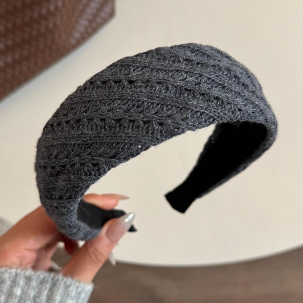 Knit Woolen Hairband Solid Color Warm Hair Band Cute Knitted Headband Winter
