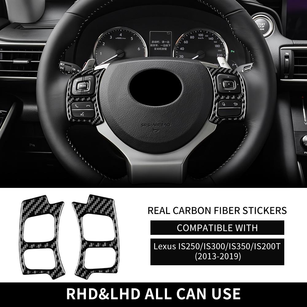 Real Soft Carbon Fiber Sticker For Lexus IS250 300 350 200T 2013 2014 2015 2016 2017 2018 2019 Car Steering Wheel Interior Trim