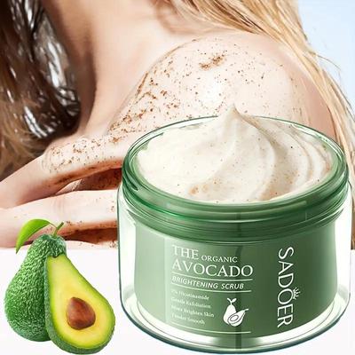 Scrub luminoso all'avocado e niacinamide deterge ed esfolia in profondità, lasciando la pelle morbida e liscia. Adatto a tutti i tipi di pelle