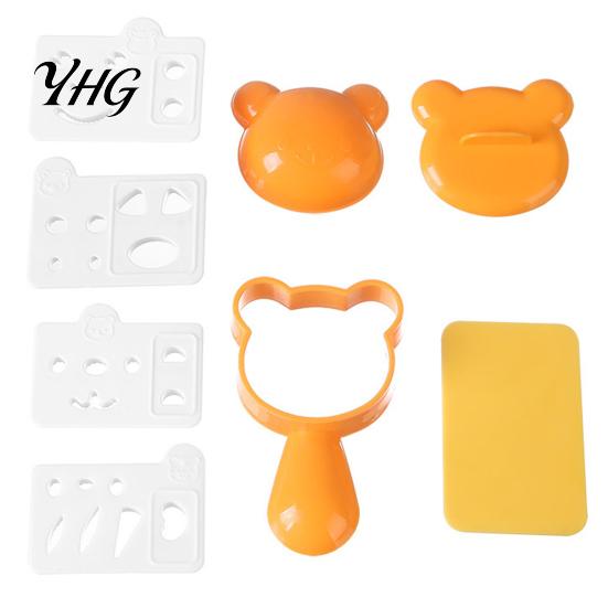 Creative Rice Mold Set Ball Molds Kit, Cartoon Bear/Cat/Dog/Panda Shape Onigiri Maker, Picnic Food Shaping Tools Grade Plastic Sushi for