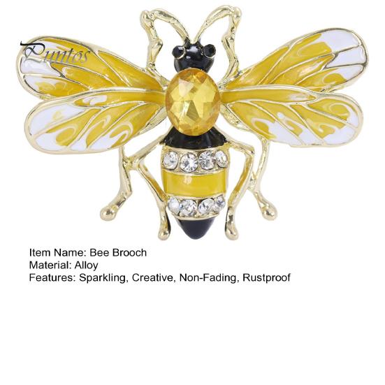 Bee Brooch Pin Sparkling Rustproof Corrosion Resistant Large Insect Brooch Pin Fashion Dress Coat Accessories