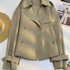 2025 Autumn Women's Khaki Petite Trench Coat: Popular Commuter Casual Top