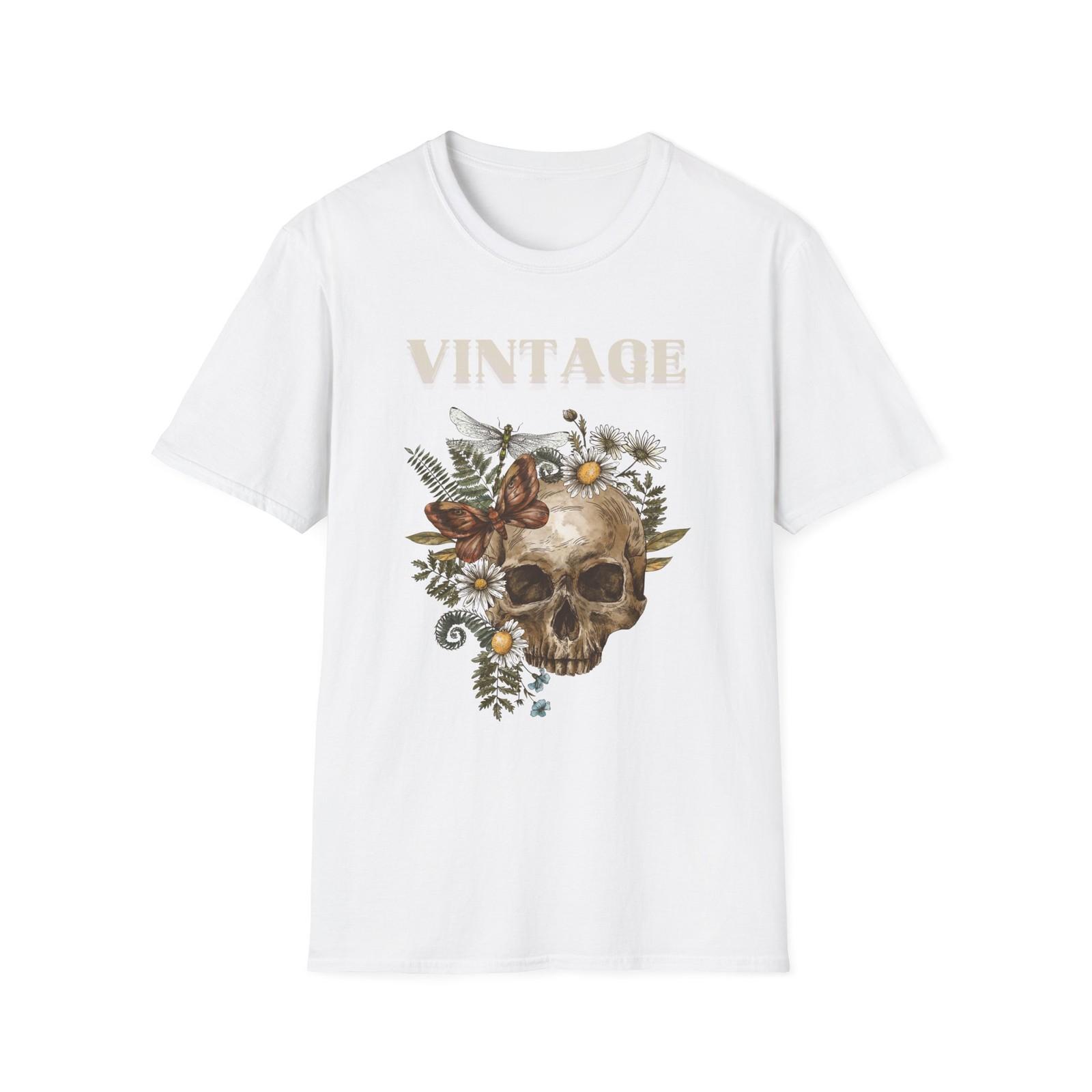 Vintage Skull Floral T-Shirt | Unisex Graphic Tee for Trendy Style, Casual [...] S разноцветный