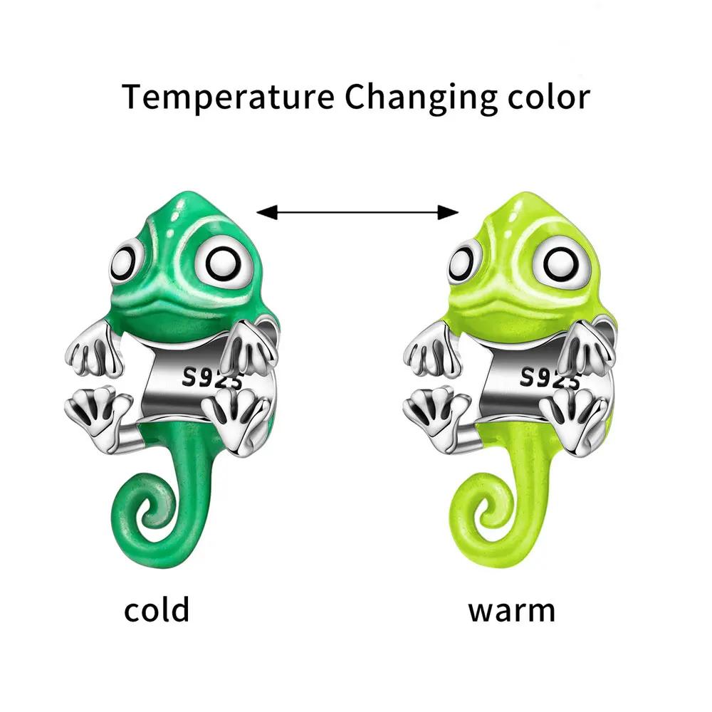 Copper Metal Colors Animal Pet Paw Prints Charm Bead Component Chameleon Bead Components Compatible With Authentic Original Bracelet High Quality