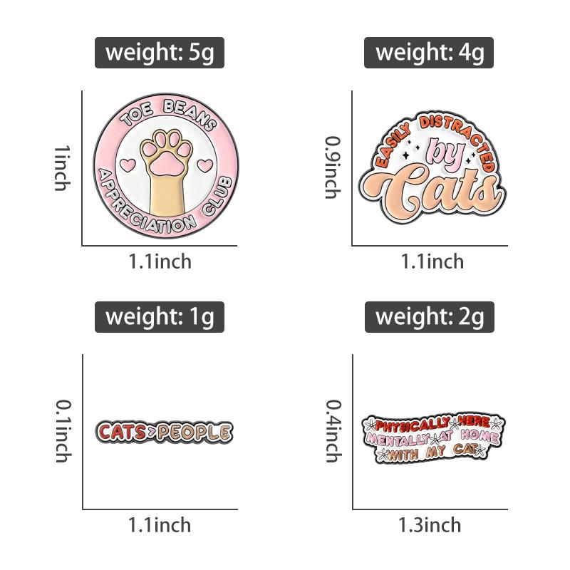 Toe Beans Appreciation Enamel Pins Distracted By Cats Paw Brooches Badges Cute Cartoon Animal Jewelry Gift for Pet Friends