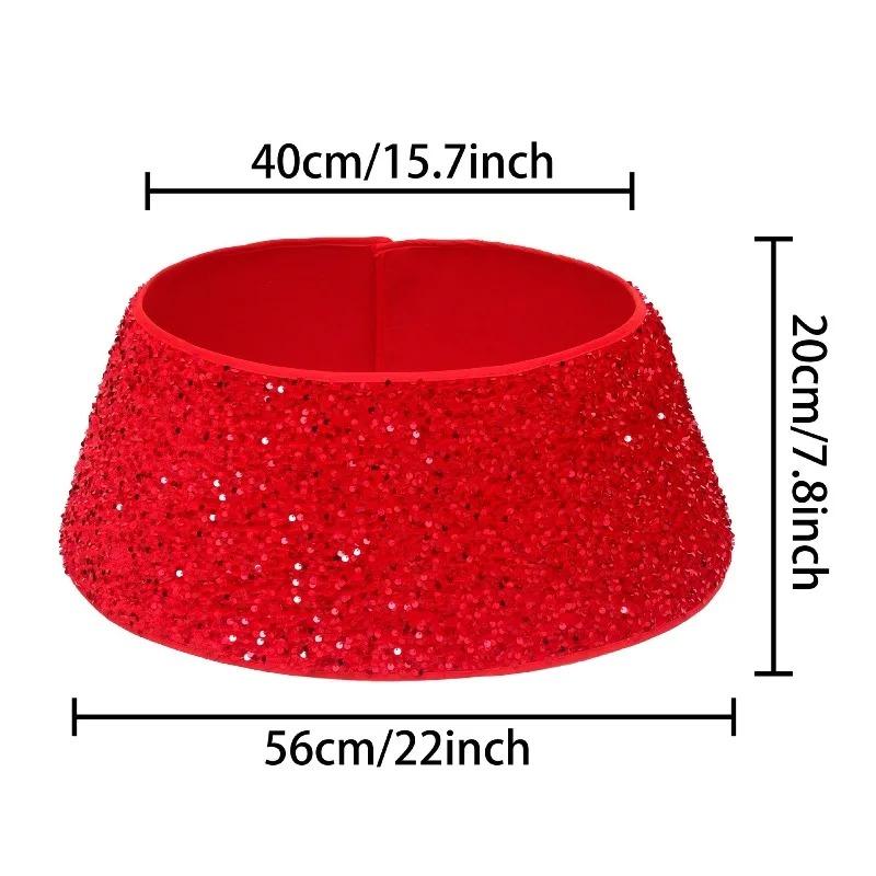 Christmas Tree Skirt Creative Printed Sequin 3D Base Decoration for Holiday Scene Setup and Christmas Tree Decor