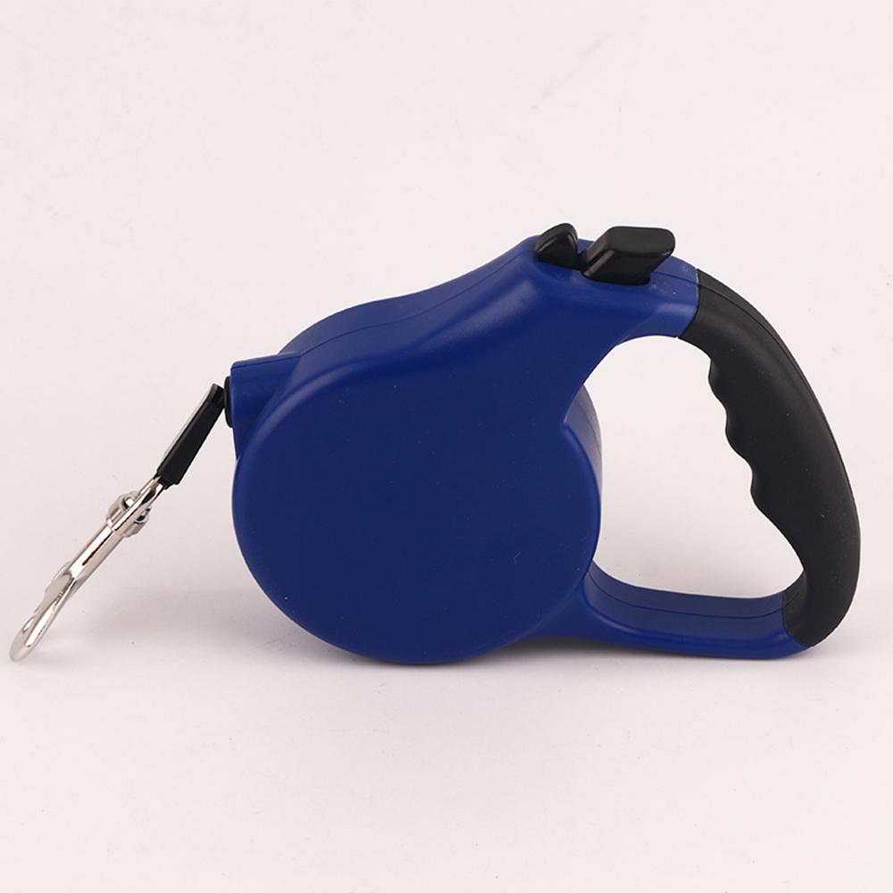 16.4ft Retractable Pet Rope Anti-Slip Handle One-Handed Brake Blue Quick Release