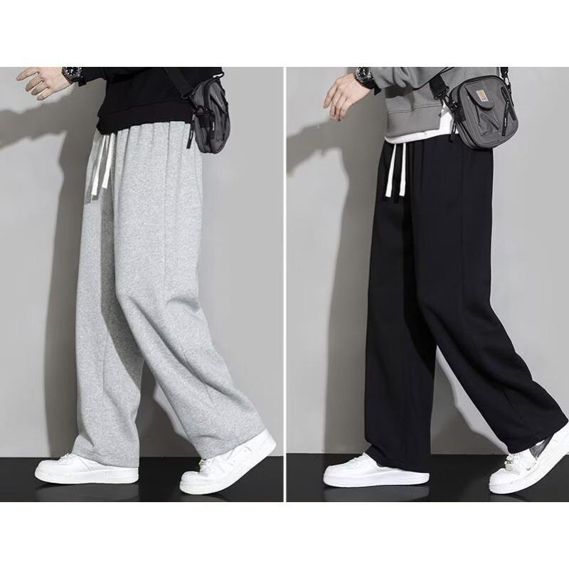 Solid Color Sweatpants, Men's Pants, Straight Loose Spring and Autumn Sports Pants, Men's All-match Pants