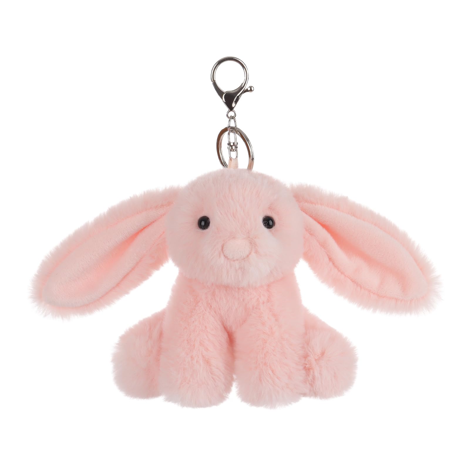 

Apricot Lamb Pink Bunny Cute Soft Keychain Plush Perfect for Boys and Fits Kids Backpacks and 11cm Toy, Girls, Purses, розовый