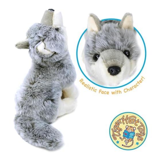 [VIAHART] Wolf Walcott Plush Toy M Size (Approx. 28cm) A Gray Wolf Quietly Cuddling Washable Stuffed Toy Cute [Parallel Import]