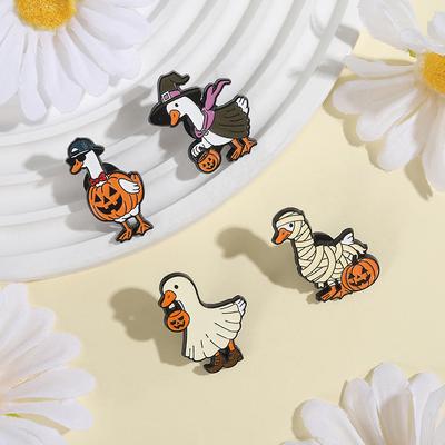 Halloween Hexe Ente Emaille Anstecknadeln Individuell Kürbis Broschen Anstecknadeln Kleidung Punk Schmuck Geschenk für Kinder Freunde