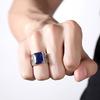 HuiSept Men Ring Silver 925 Jewelry with Sapphire Zircon Gemstone Finger Rings Ornaments for Wedding Bridal Party Gift Wholesale