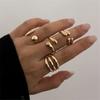 4Pcs Hug Shape Geometric Rings Set Stackable Knuckle Rings Trendy Finger Ring Jewelry  for Women
