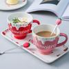 Kreative schöne Erdbeere Becher Keramik Wasser Tasse Kaffee Tasse Milch Tasse Becher Nachmittagstee große Kapazität Wasser Tasse