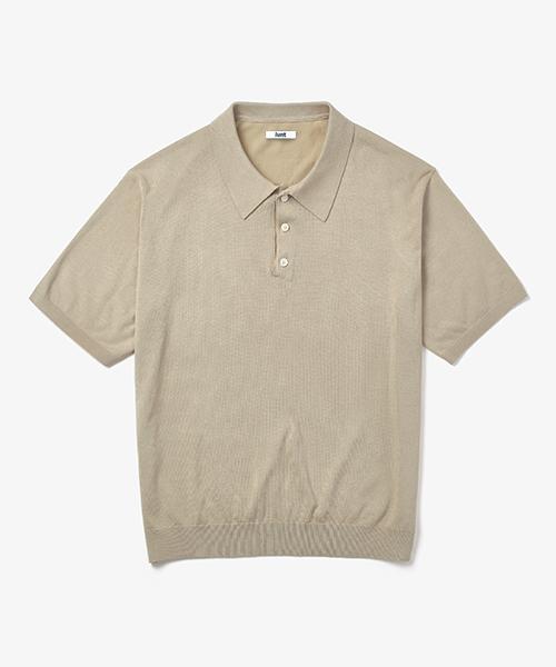 Rant Essential Short Sleeve Collared Knit Beige M/Free