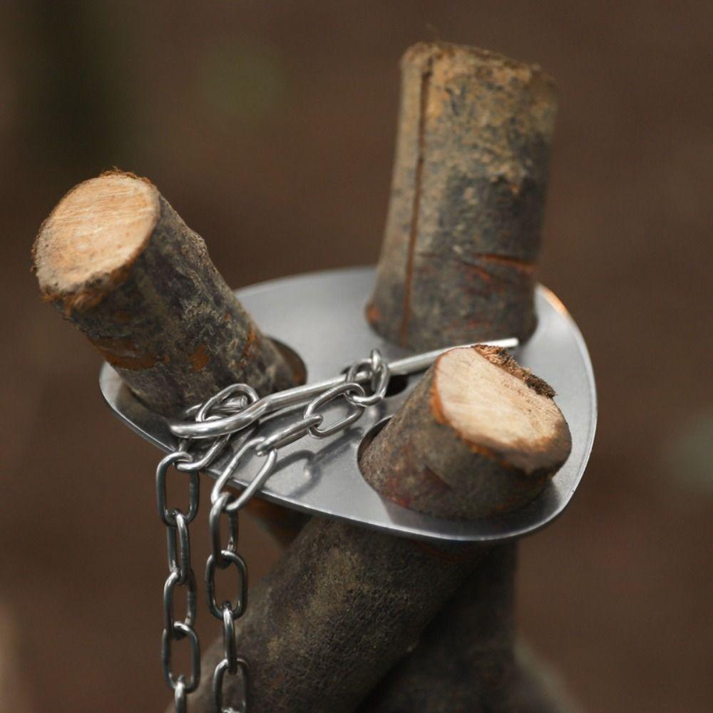 Detachable Campfire Tripod Pot Rack Adjustable Chain Pot Rack Hanger Hanging Pot Bracket Hiking