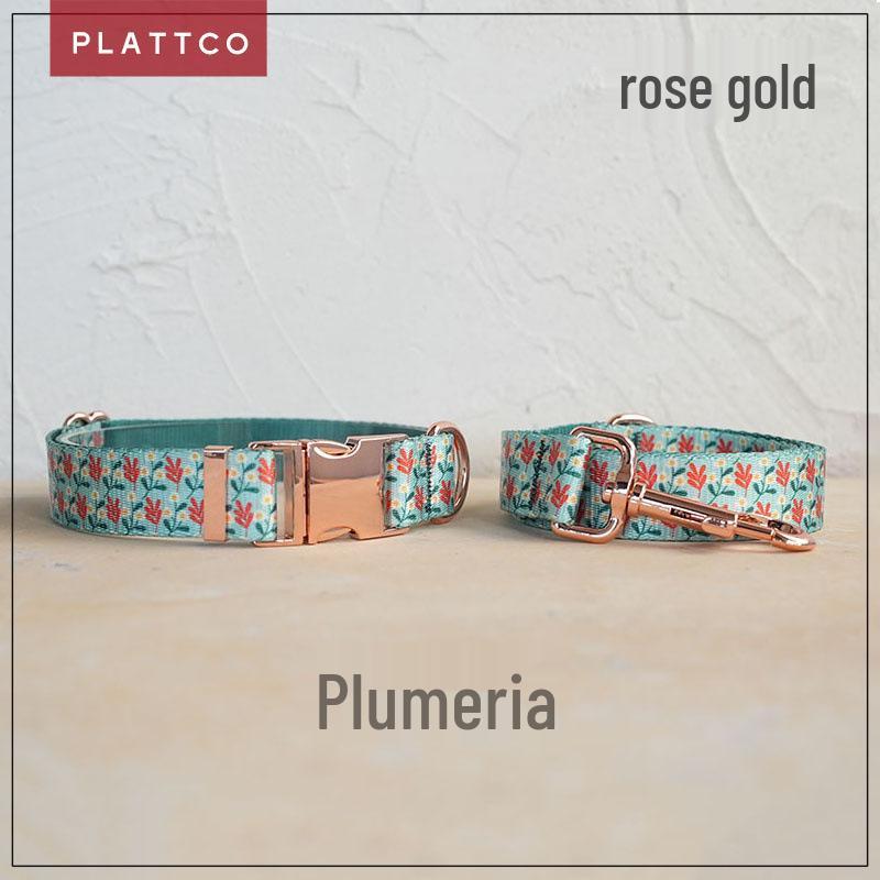 PLATTCO Comfortable Dog Collar & Leash Set with Metal Buckle PDC343 M