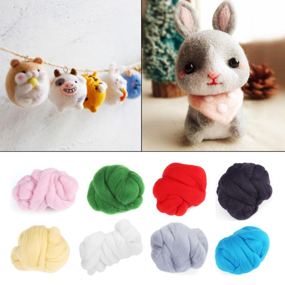 Felt Making 55g Colored Needle Felting Wool Soft Texture Blue Felting Wool Wool Yarn Wet Felting