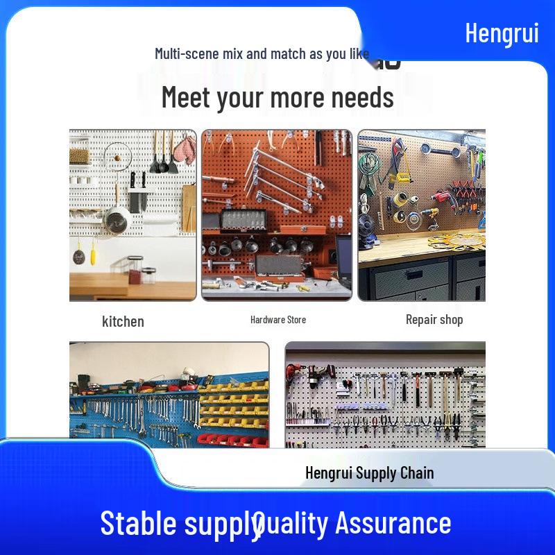 Multifunctional Pegboard Wall Storage Rack with Hooks for Tools
