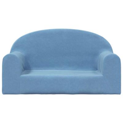 Kids  2 Seater Sofa Blue Soft Plush