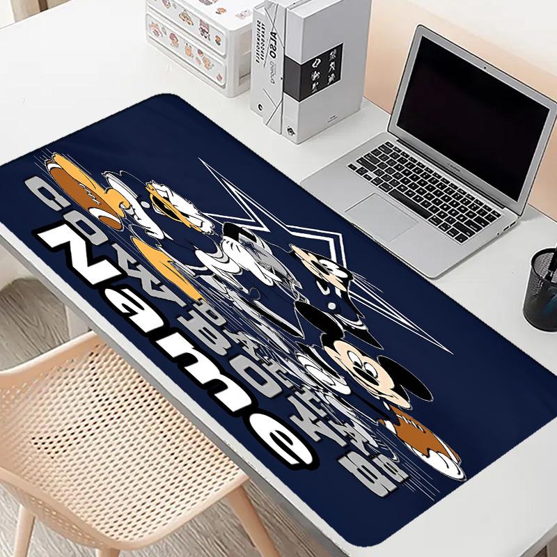 Custom Name Personalized Dallas Cowboys Pattern Mousepad, Laptop PC Desk Mat, Decorative Desk Mat for Home Keyboard Pad Gift