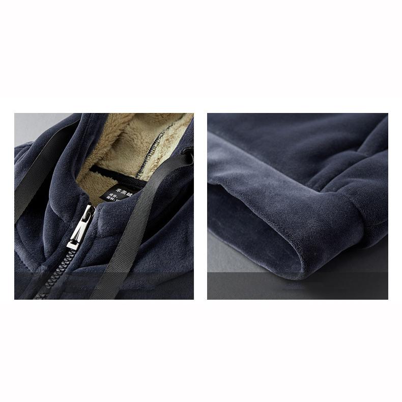 Men's Hoodies VestsXWinter Velvet Thick Tracksuit Casual Wool Men Warm
