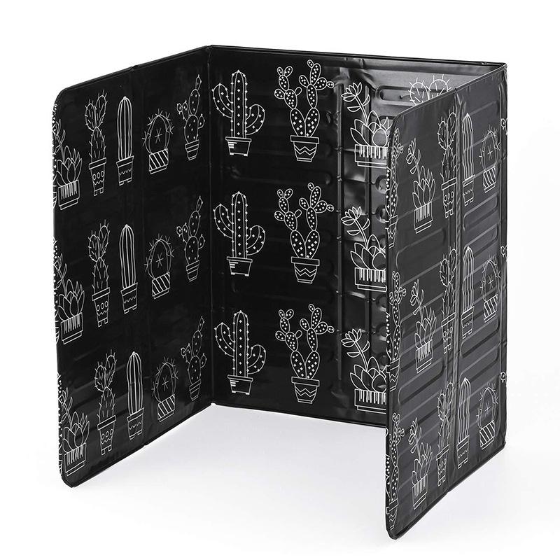 Foldable Aluminum Foil Oil Splash Guard with Cactus Design for Gas Stoves