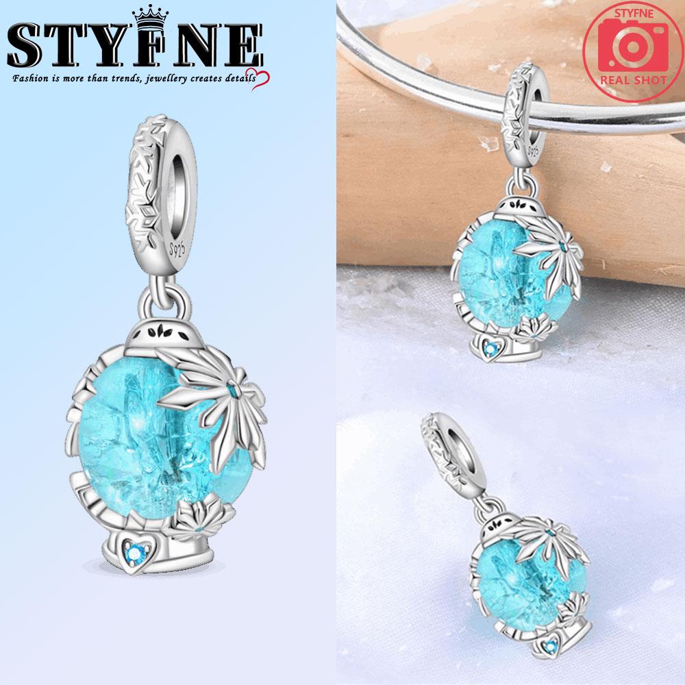Charms Perles Flocon de Neige Bleu Cuivre Hiver Noël Ruban Convient Bracelet Original Collier Bijoux Fins Femmes Cadeaux Bricolage