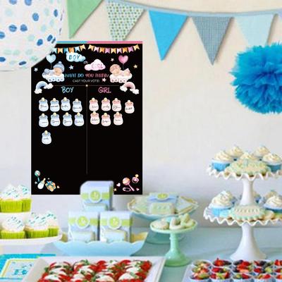 Gender Reveal Game for Baby Shower with Poster 36pcs Girl or Boy Voting Stickers for Gender Reveal Use Party Supplies