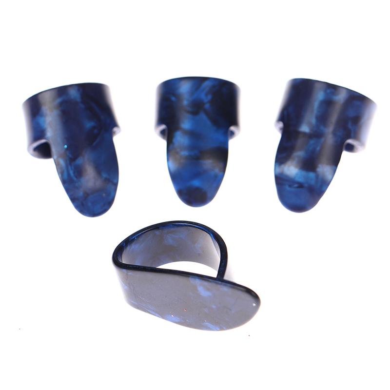 

4 шт. Чехлы-медиаторы для гитары, накладки на большой палец и пальцы для акустической бас-гитары темно-синий