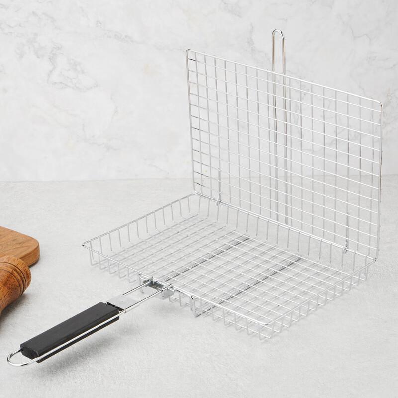 WuTuo Stainless Steel Folding BBQ Tongs & Grill Rack Set