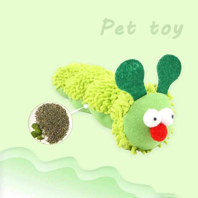 Juguetes para Masticar Gatos para Limpieza Dental Plataovina Hierba Gatera Oruga Interactivo Juguete Mordedor para Gatitos Cuidado Dental Juguetes para Gatos