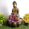 Lotus Buddha Table Top Water Fountain with RGB LED Light for Home Décor/Gift/Vastu/Pooja/Reception/House Warming (Gold)