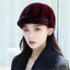 New Real Mink Fur Hat Women's Winter Trendy Knight Hat Thickened Warmth Mink Fur Baseball Cap That Is Fashionable Versatile