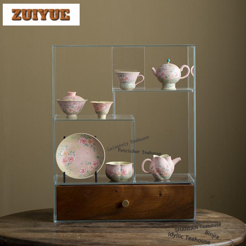 160ml Hand-painted Rose Teacup Aesthetic Tea Bowl Sample Tea Cup Tea-tasting Meditation Cup Chazhan Master Cups Drinkware Craft
