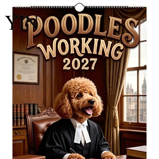 Practical Schedule Management 2027 Funny Dog Working Wall Calendar, Jan. 2027-Dec. 12 X Cute Animal Hanging 8 Inch Monthly Planner with Puppy