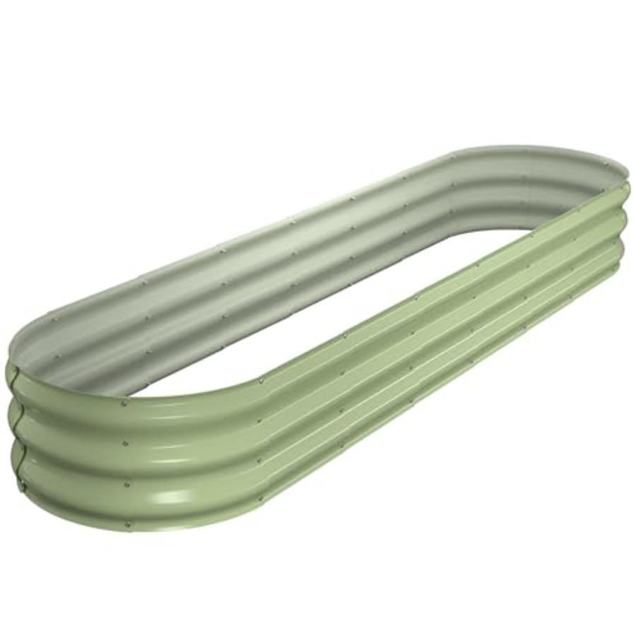 

Raised Garden Bed Kit 8x2x1 ft Galvanized Planter Box Outdoor Oval Large Metal Raised Beds for Gardening Vegetables Flower Herb United States
