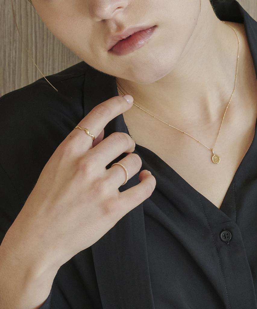 Loveenb [14K Gold] Wave Flow Ring