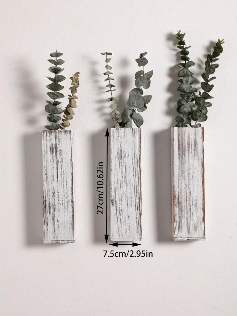 Wandpflanzer für Zimmerpflanzen Holz Wanddeko Schlafzimmer Wohnzimmer Holz Wandvasen für Trockenblumen und Kunstpflanzen