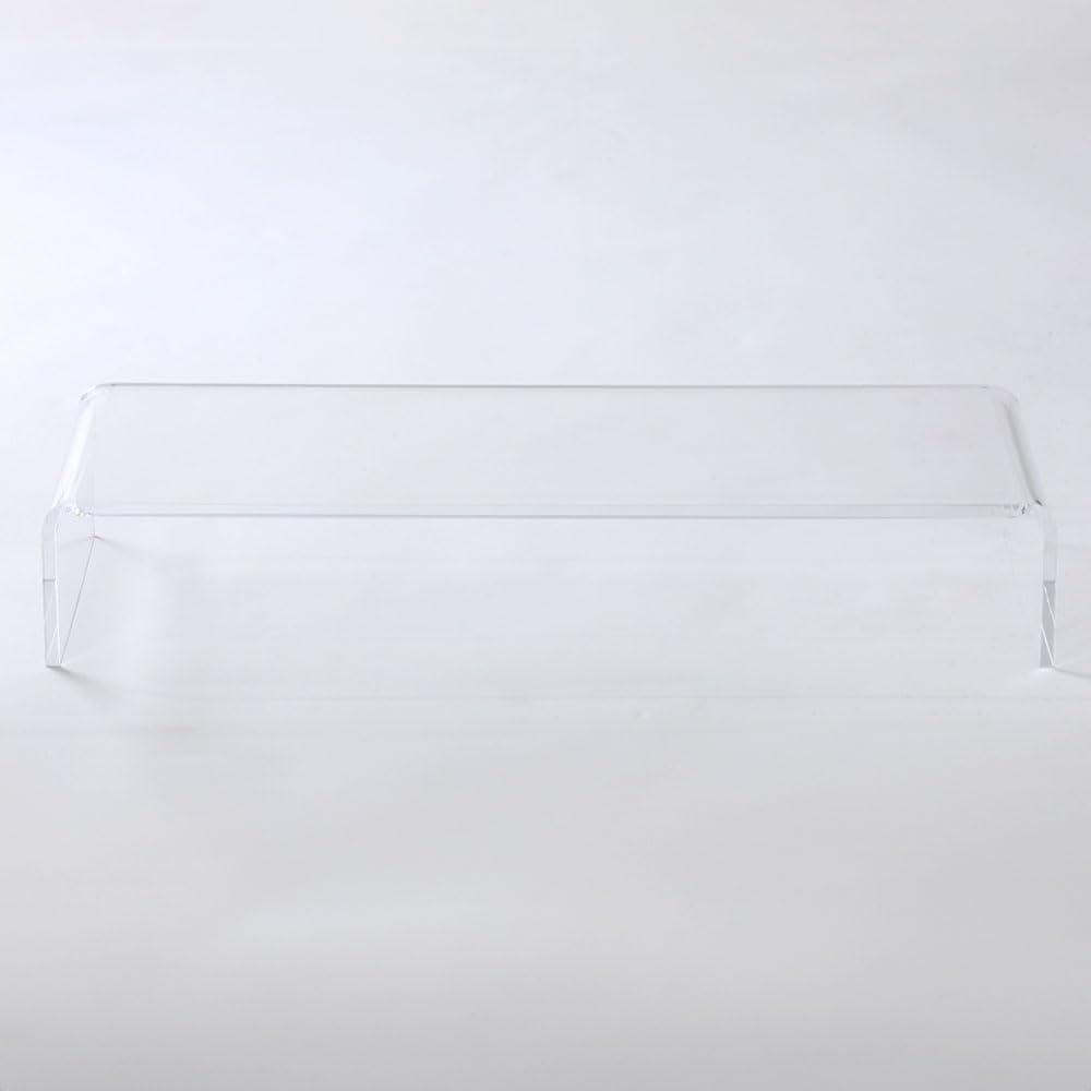 Bonarca Monitor Stand Acrylic is 52cm Clear Transparent Tabletop 50cm Width Depth 19cm Desk Stand Computer Stand PC Stand Keyboard Storage Desk