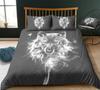 Wolf Dreamcatcher Bedding Set,Dreamcatcher Animal Print Duvet Cover King Size For Adult Boys Kids,Exotic Bohemian Duvet Cover