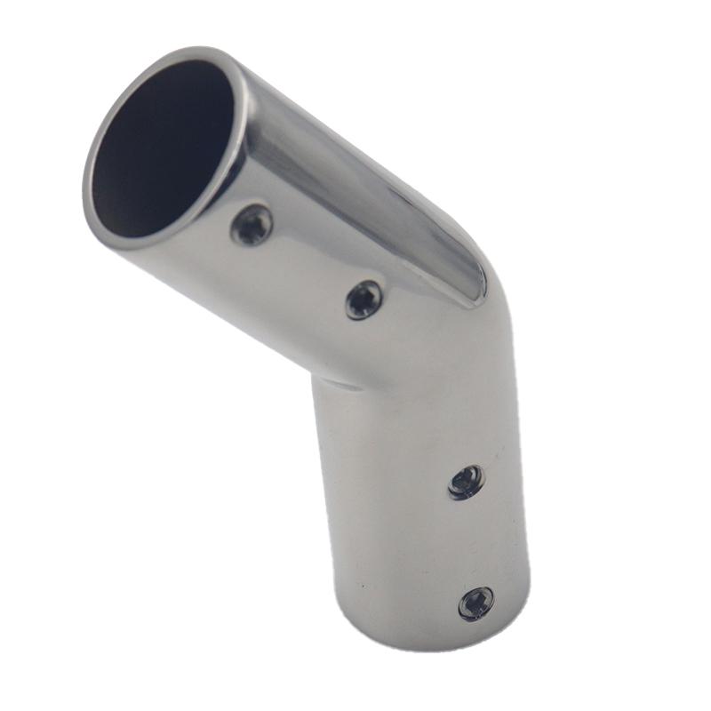 2-Way Pipe Fitting Elbow Marine 110/120/140 Degree Boat Hand Rail Fitting Elbow Pipe Connector 22/25mm with L Shape Hex Key