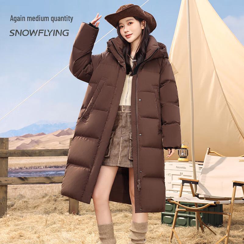 

SNOWFLYING Women s Mid-Length Lightweight Hooded Down Jacket M (160)